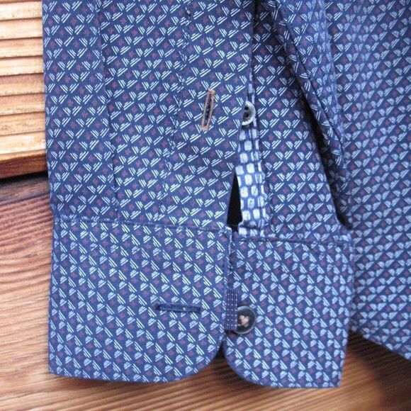 Ted Baker London Mens Geo Print Button Front Shirt L - Picture 8 of 11
